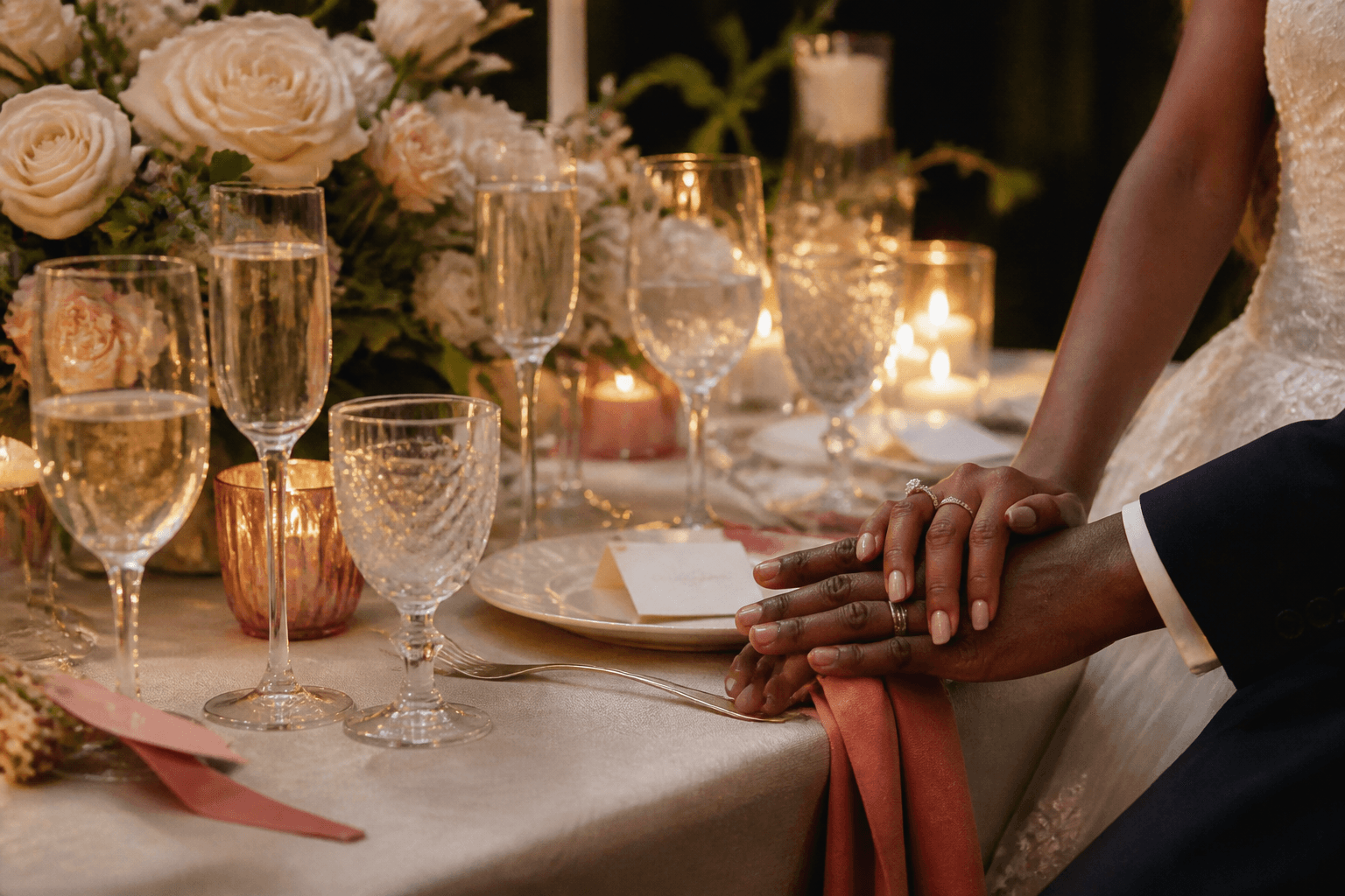 Détails élégants d’une réception de mariage
